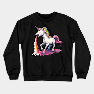 unicorn puke rainbow Crewneck Sweatshirt